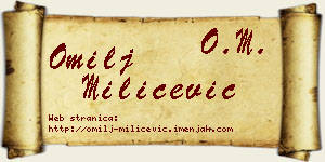 Omilj Milićević vizit kartica
